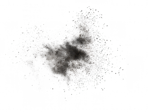 Abstract white and grey dust cloud isolated on transparent background - Powered by Adobe