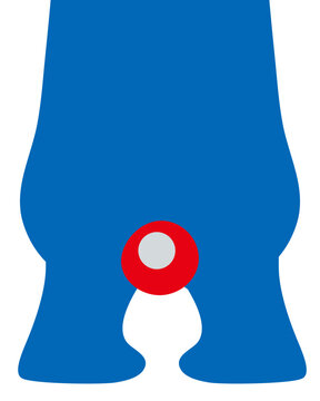 大阪EXPO万博スタイルの青と赤のイラストフレームベクター背景29