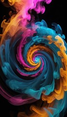 Fototapeta premium Abstract colorful background with a swirling heart fractal pattern, illustrating love and light in a vibrant vortex