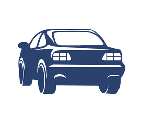 Obraz premium Sport Car Logo, car icon, car silhouette, car illustration, Vector Silhouette of Sports Car Black Coupe Side View Illustration.