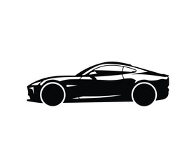 Fototapeta premium Sport Car Logo, car icon, car silhouette, car illustration, Vector Silhouette of Sports Car Black Coupe Side View Illustration.
