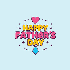 Fototapeta premium Happy fathers day colorful vector illustration design