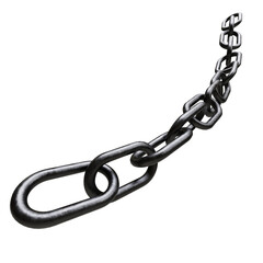 Obraz premium old metallic chain links on transparent background