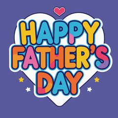 Happy fathers day colorful heart vector illustration
