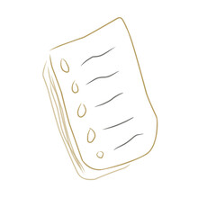 a line drawing of notebook papers