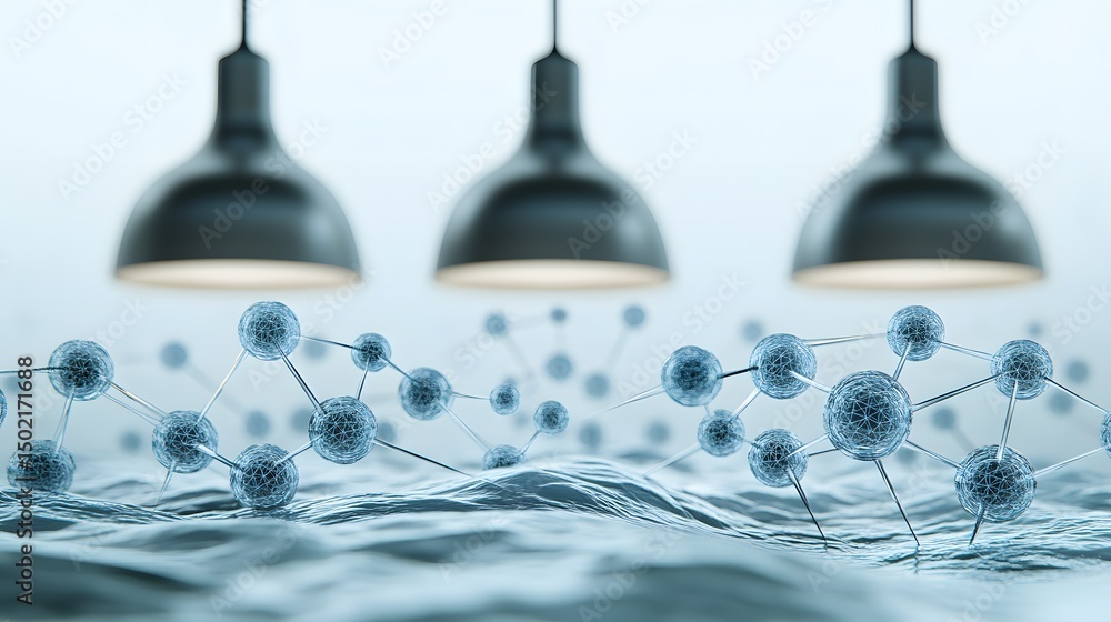 Poster abstract representation of molecular structures.