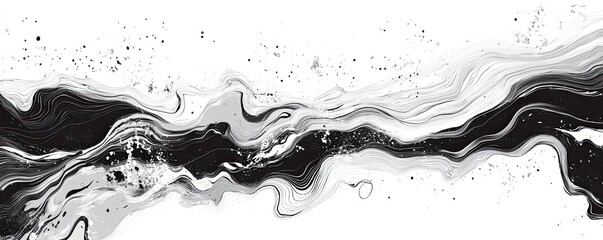 Abstract grayscale swirling marbled pattern