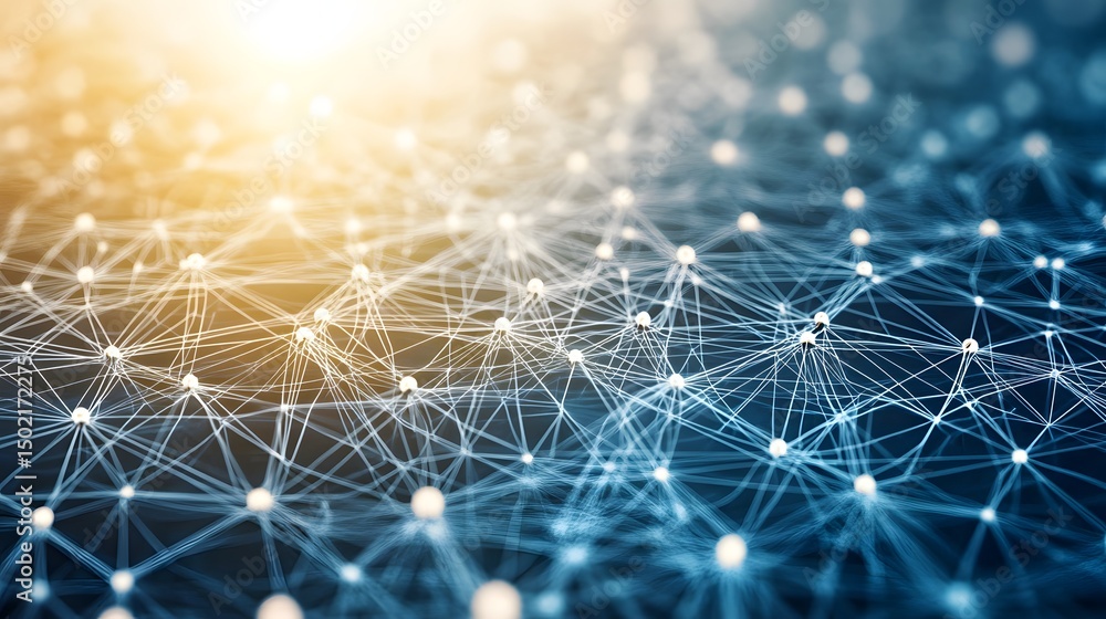 Aufkleber a complex network of interconnected nodes.
