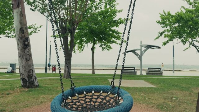 Swing in the Childrens Playground