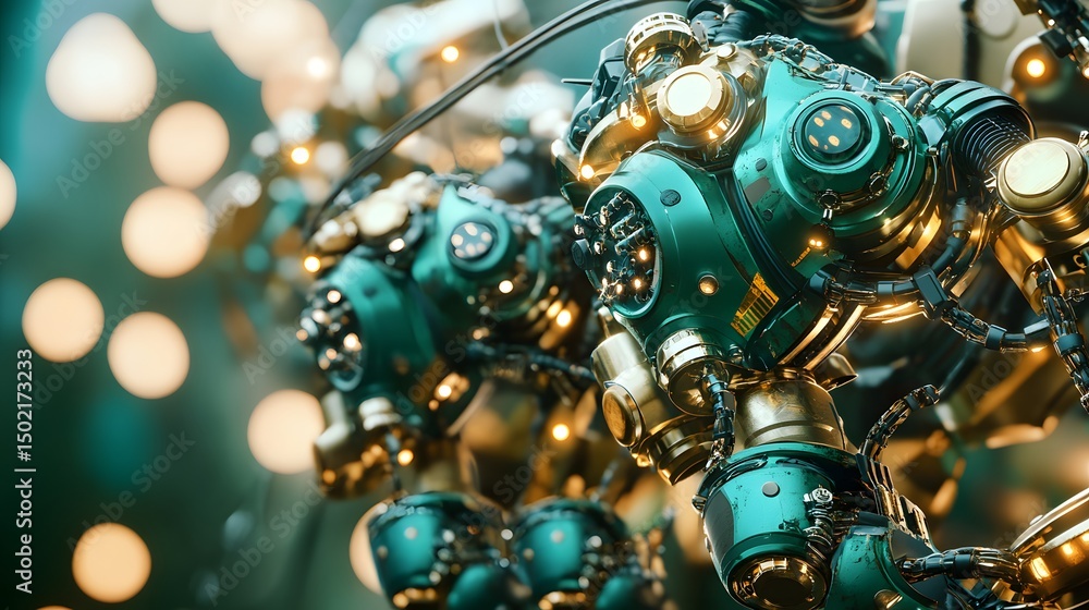 Poster Close-up view of intricate mechanical components.