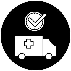 ambulance icon design on time