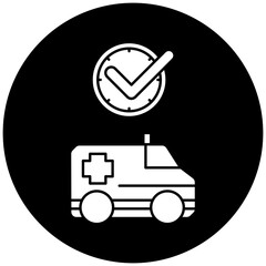 ambulance icon design on time