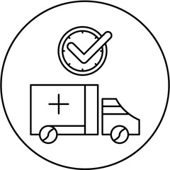 ambulance icon design on time