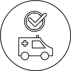 ambulance icon design on time