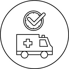 ambulance icon design on time