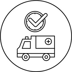 ambulance icon design on time