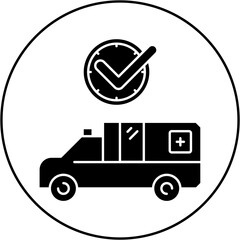 ambulance icon design on time