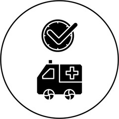 ambulance icon design on time