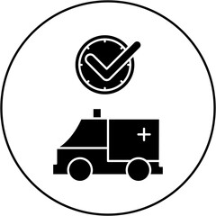 ambulance icon design on time