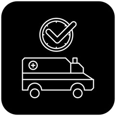 ambulance icon design on time