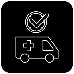 ambulance icon design on time