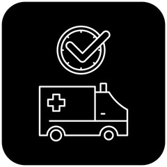 ambulance icon design on time