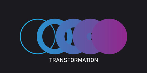 Transform, transformation icon. Abstract geometric transformation logo, coach symbol, evolution vector concept. Business progress sign. Change, innovation metaphor