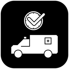 ambulance icon design on time