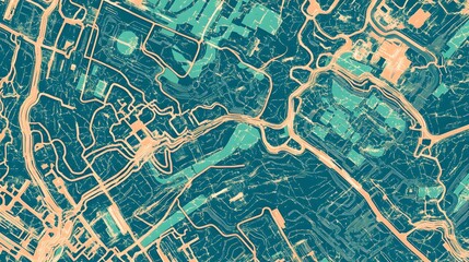 Obraz premium Detailed aerial view of a city's urban landscape.