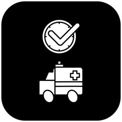 ambulance icon design on time