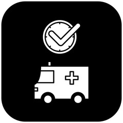 ambulance icon design on time
