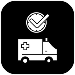 ambulance icon design on time