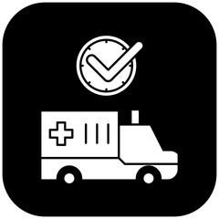 ambulance icon design on time