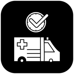 ambulance icon design on time