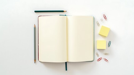 open book with blank pages on the table