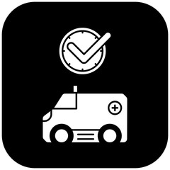 ambulance icon design on time