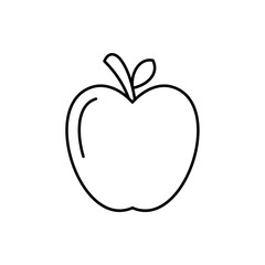 apple icon, vector line isolated on white background. trendy and modern design