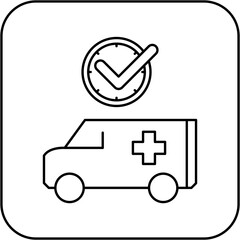 ambulance icon design on time