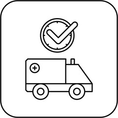 ambulance icon design on time