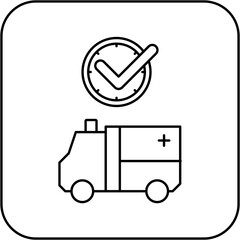 ambulance icon design on time