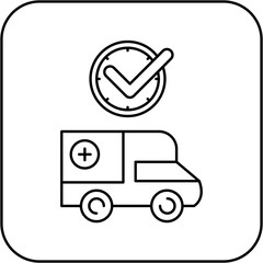 ambulance icon design on time