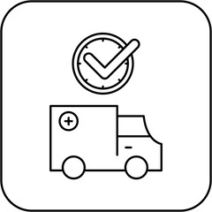 ambulance icon design on time