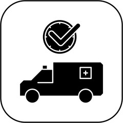 ambulance icon design on time