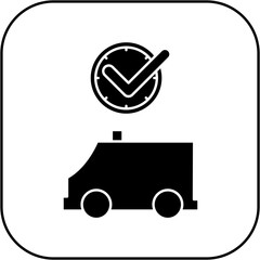 ambulance icon design on time