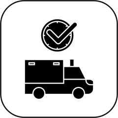 ambulance icon design on time