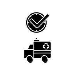 ambulance icon design on time