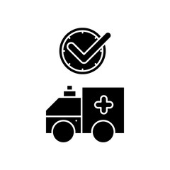 ambulance icon design on time