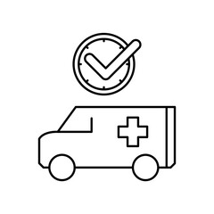 ambulance icon design on time