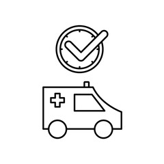 ambulance icon design on time