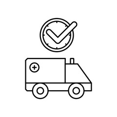 ambulance icon design on time